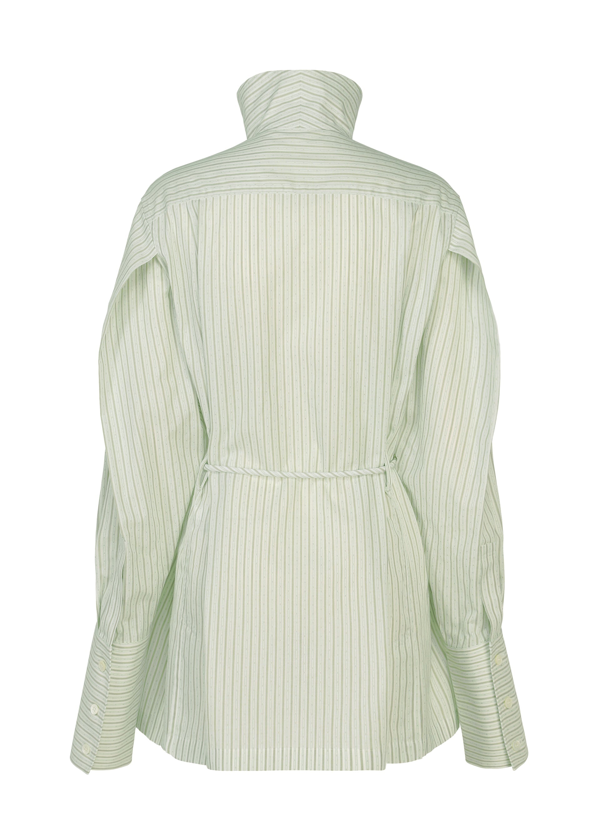 A detail shot of the ISSEY MIYAKE MONSIEUR SHIRT(DOBBY STRIPE) shirt.