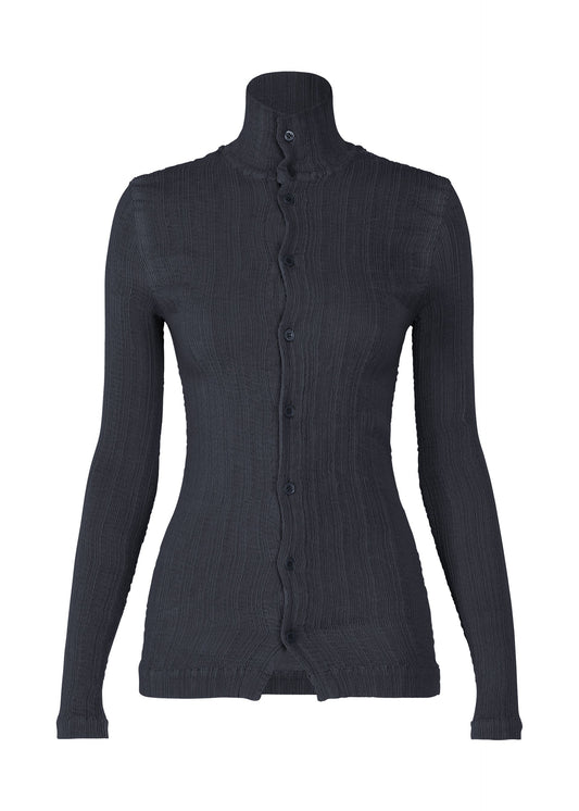 A product shot of the ISSEY MIYAKE RILL shirt in dark navy.