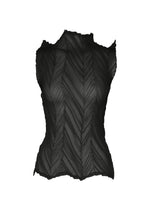 A product shot of the ISSEY MIYAKE ZIGZAG PLEATS shirt in black.