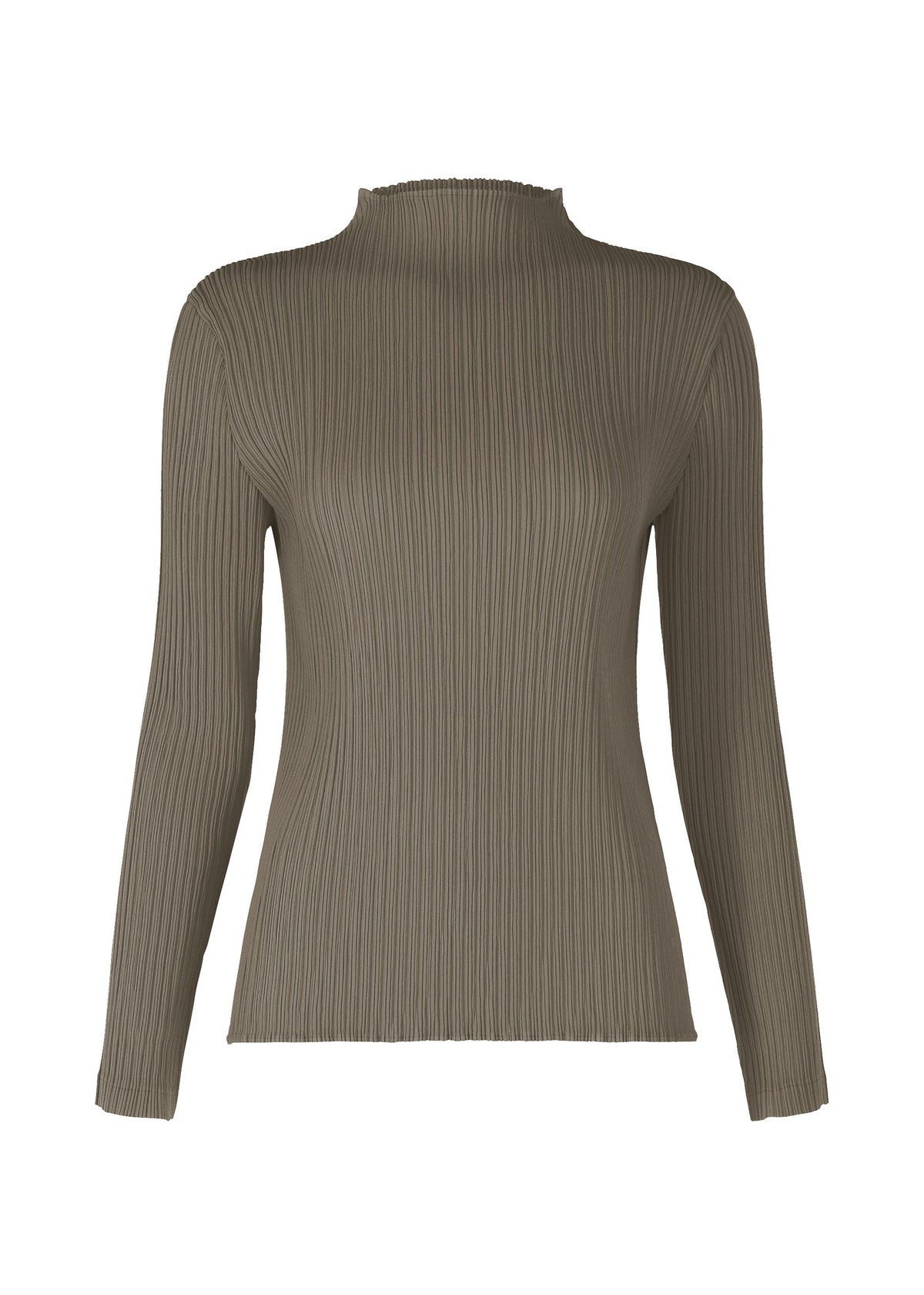 A product shot of the ISSEY MIYAKE HATCHING PLEATS shirt in gray.