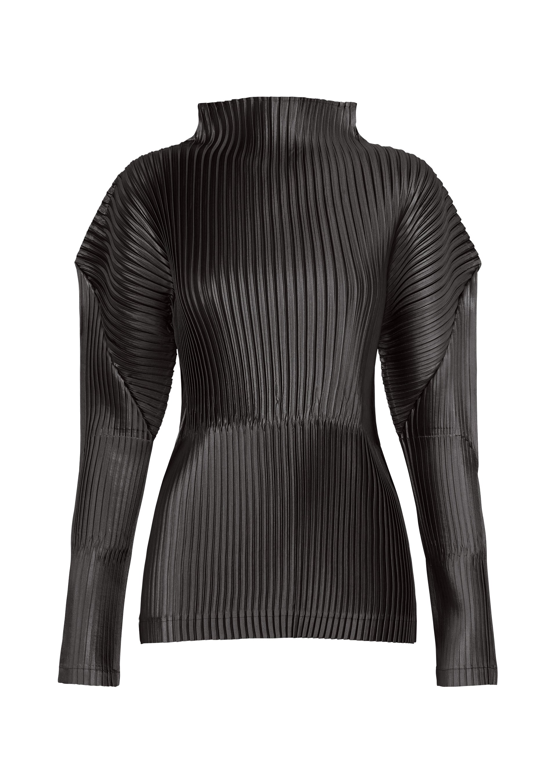 GLOSSED PANELS PLEATS Shirt Black – ISSEY MIYAKE EU