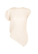 A product shot of the ISSEY MIYAKE LEAF PLEATS shirt in off-white.