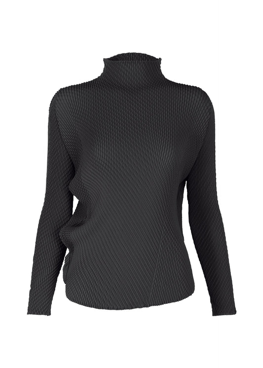 A product shot of the ISSEY MIYAKE MISTY PLEATS shirt in black.