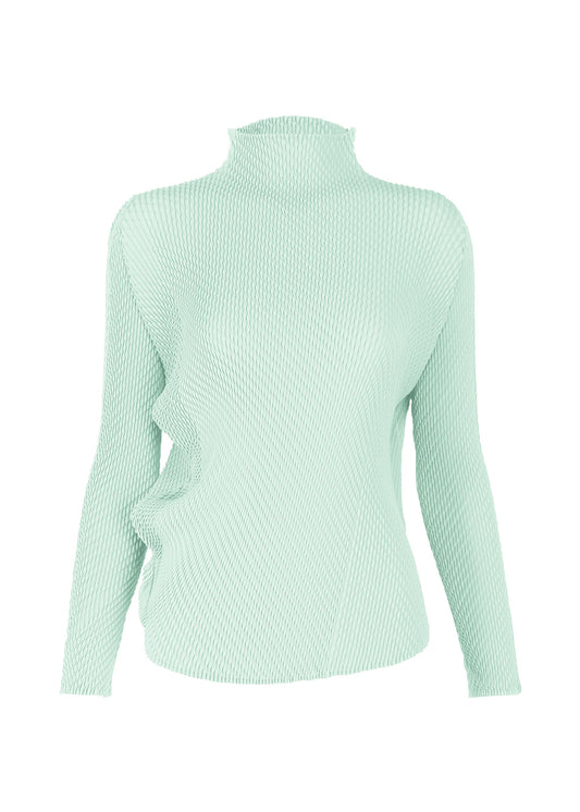 A product shot of the ISSEY MIYAKE MISTY PLEATS shirt in light blue.
