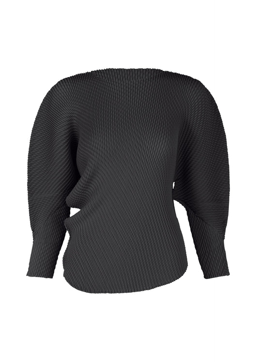 A product shot of the ISSEY MIYAKE MISTY PLEATS shirt in black.
