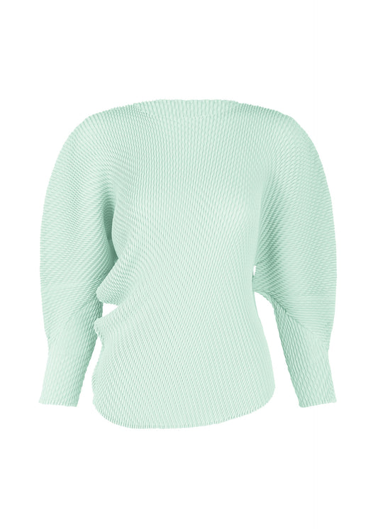 A product shot of the ISSEY MIYAKE MISTY PLEATS shirt in light blue.