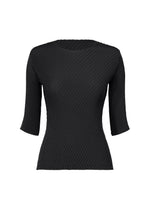 A product shot of the ISSEY MIYAKE RHOMBUS PLEATS shirt in black.