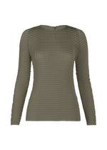 A product shot of the ISSEY MIYAKE SUEDE LIKE PLEATS shirt in gray.