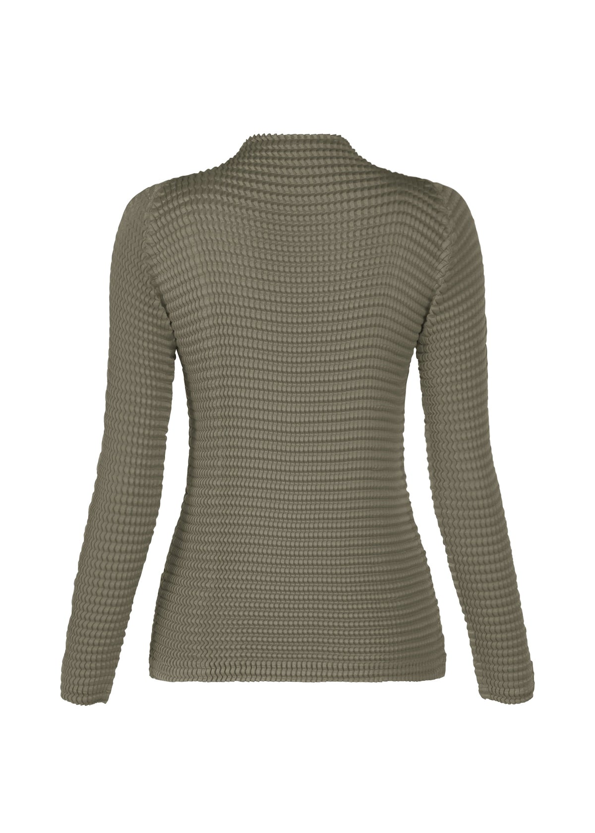 A detail shot of the ISSEY MIYAKE SUEDE LIKE PLEATS shirt.