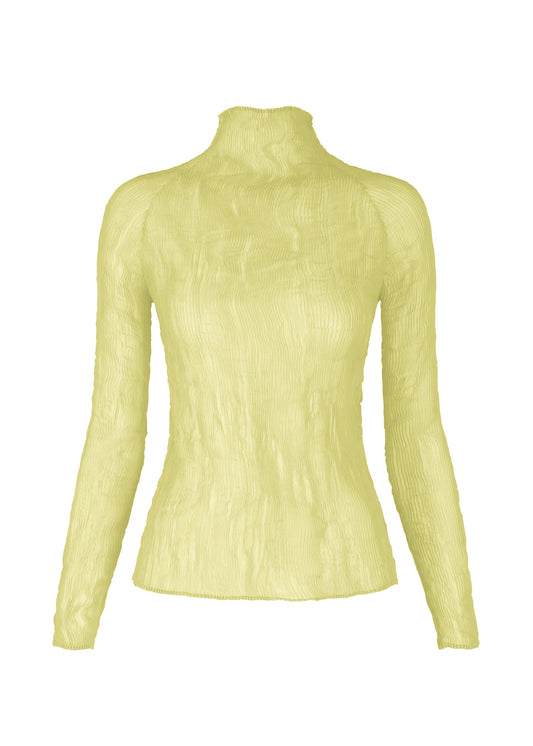 A product shot of the ISSEY MIYAKE CHIFFON TWIST 1 shirt in dull cream.
