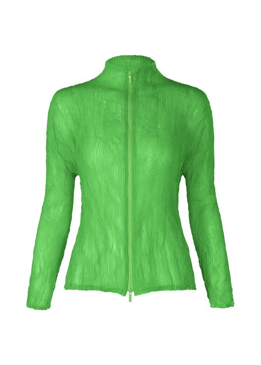 A product shot of the ISSEY MIYAKE CHIFFON TWIST 1 shirt in green.