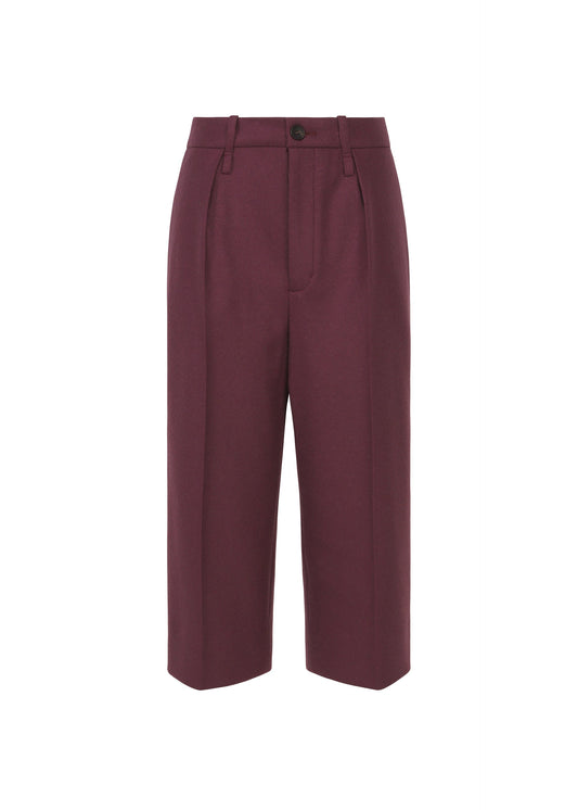 A product shot of the ISSEY MIYAKE MANNER trousers in purple.