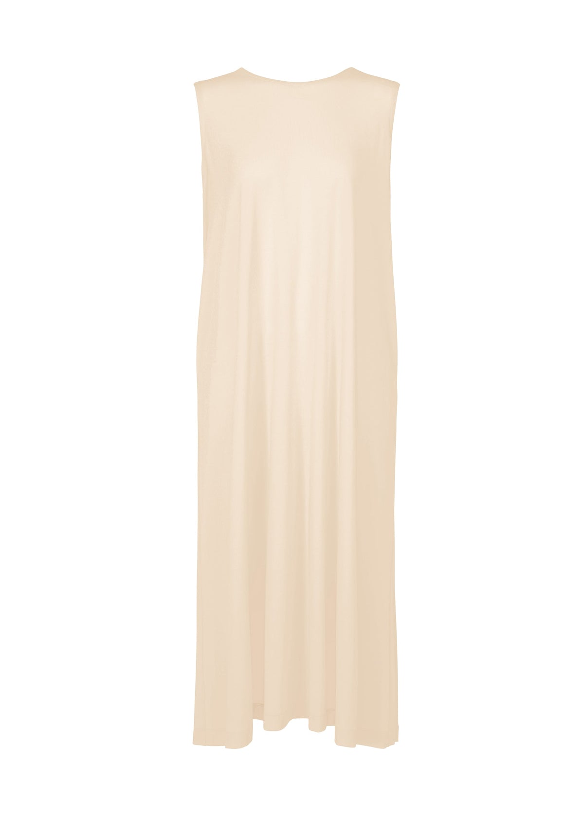 A product shot of the ISSEY MIYAKE DRAPE JERSEY-68 dress in off-white.