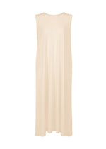 A product shot of the ISSEY MIYAKE DRAPE JERSEY-68 dress in off-white.