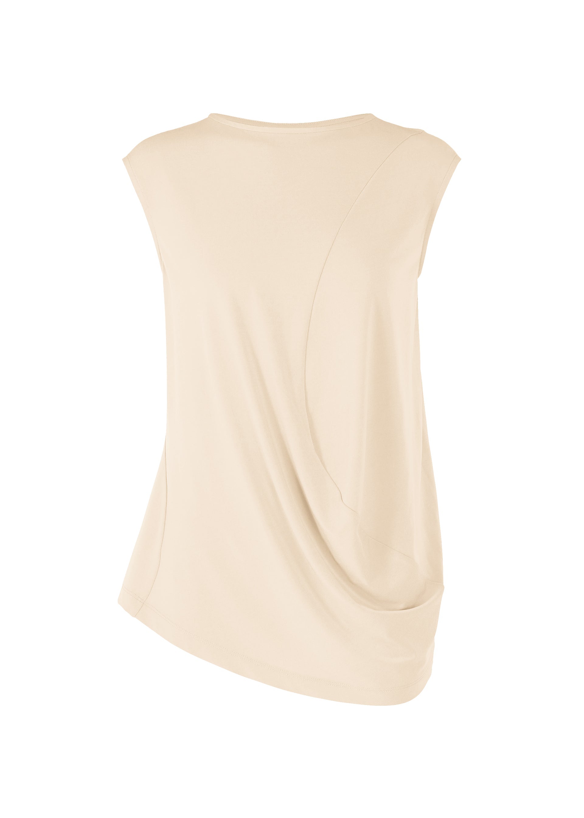 A product shot of the ISSEY MIYAKE DRAPE JERSEY-68 shirt in off-white.