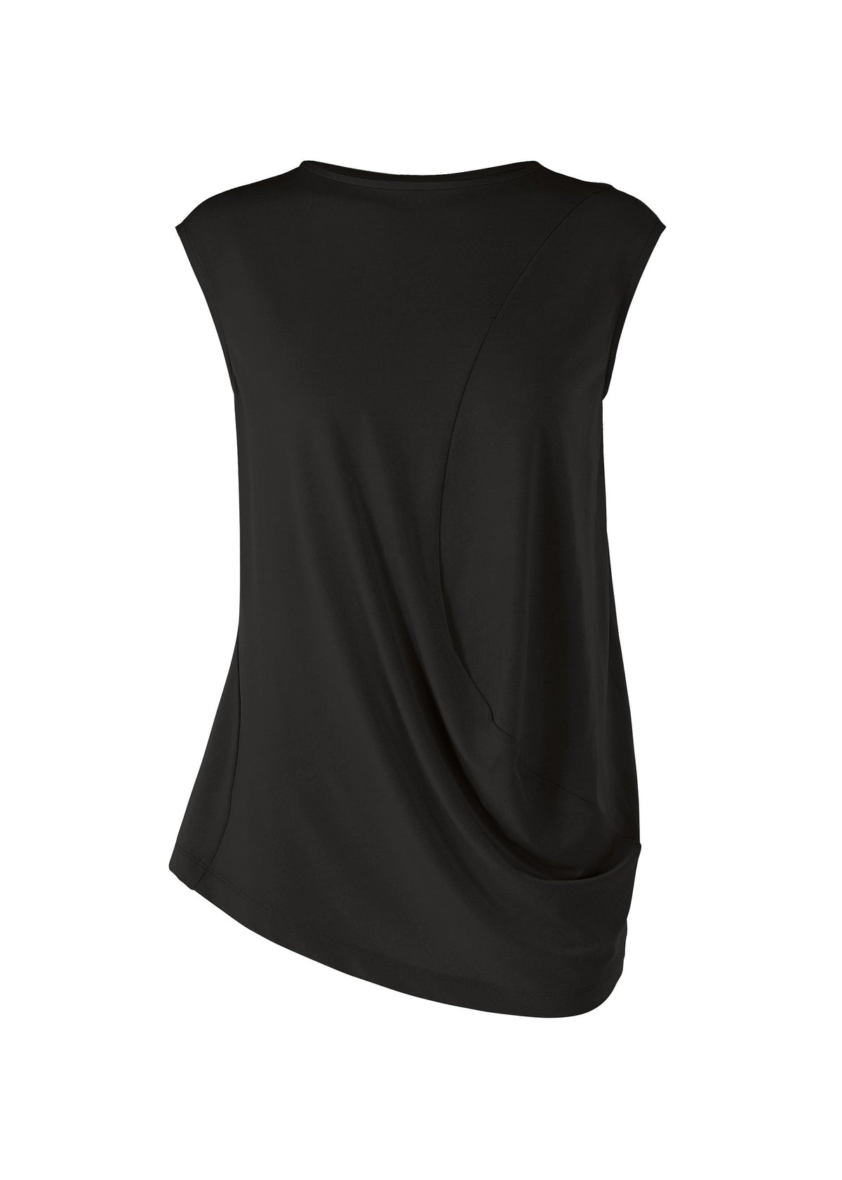 A product shot of the ISSEY MIYAKE DRAPE JERSEY-68 shirt in black.