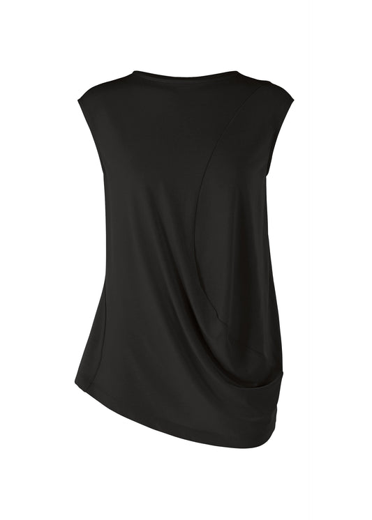 A product shot of the ISSEY MIYAKE DRAPE JERSEY-68 shirt in black.