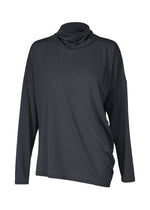 A product shot of the ISSEY MIYAKE DRAPE JERSEY-68 shirt in dark navy.
