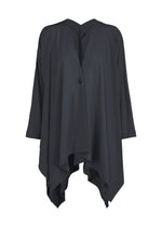 A product shot of the ISSEY MIYAKE DRAPE JERSEY-68 cardigan in dark navy.