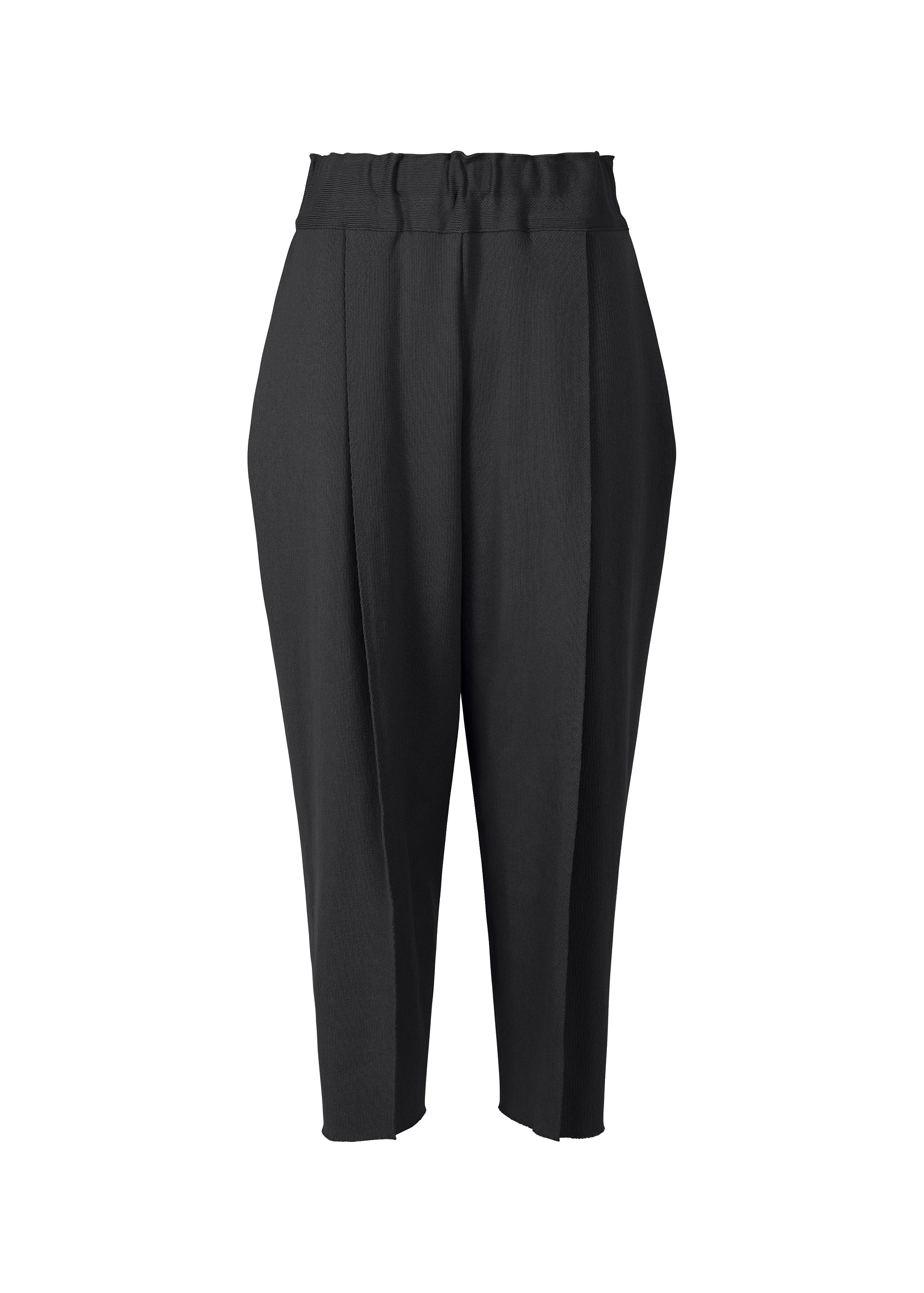 A product shot of the ISSEY MIYAKE CAMPAGNE pants in black.