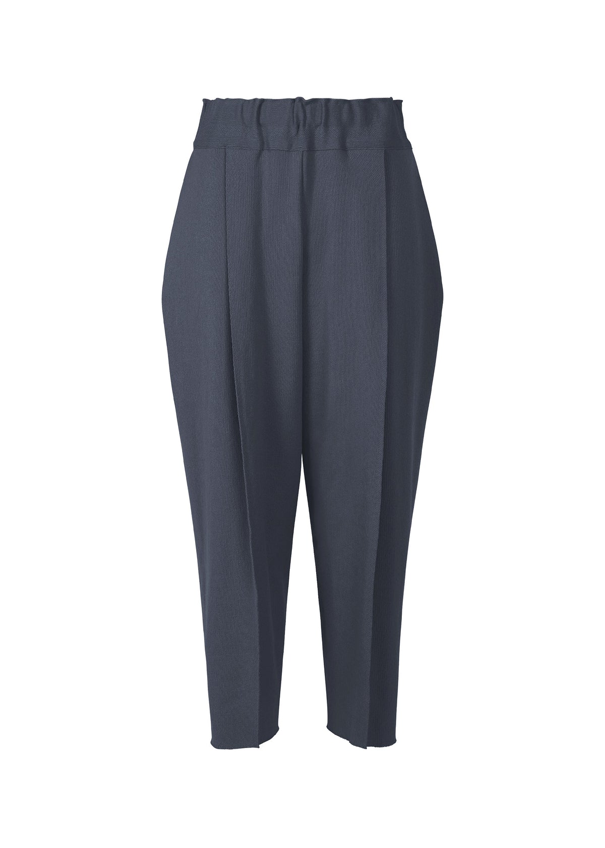 A product shot of the ISSEY MIYAKE CAMPAGNE pants in dark navy.