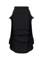 A product shot of the ISSEY MIYAKE PRANCE skirt in black.