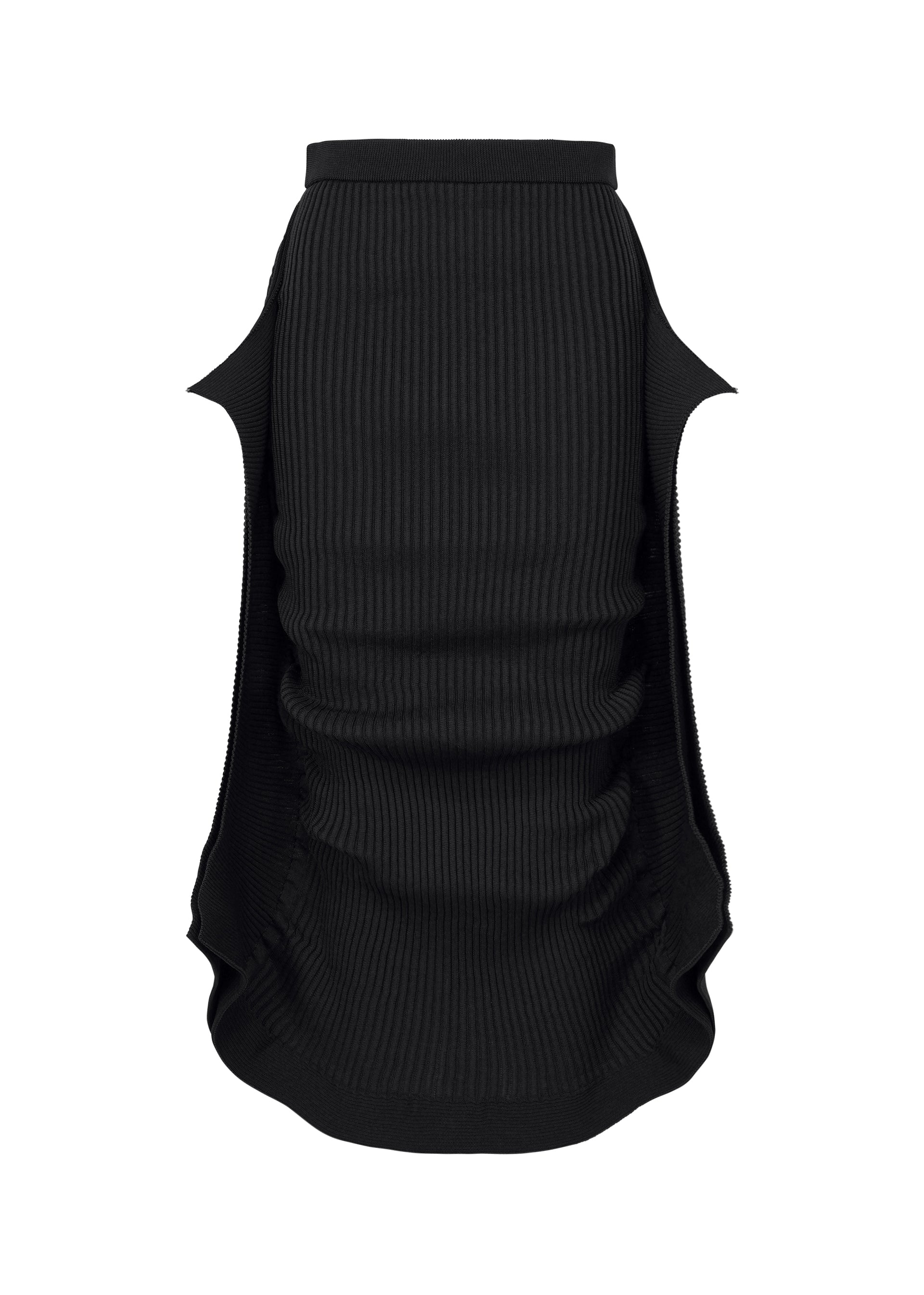 A product shot of the ISSEY MIYAKE PRANCE skirt in black.
