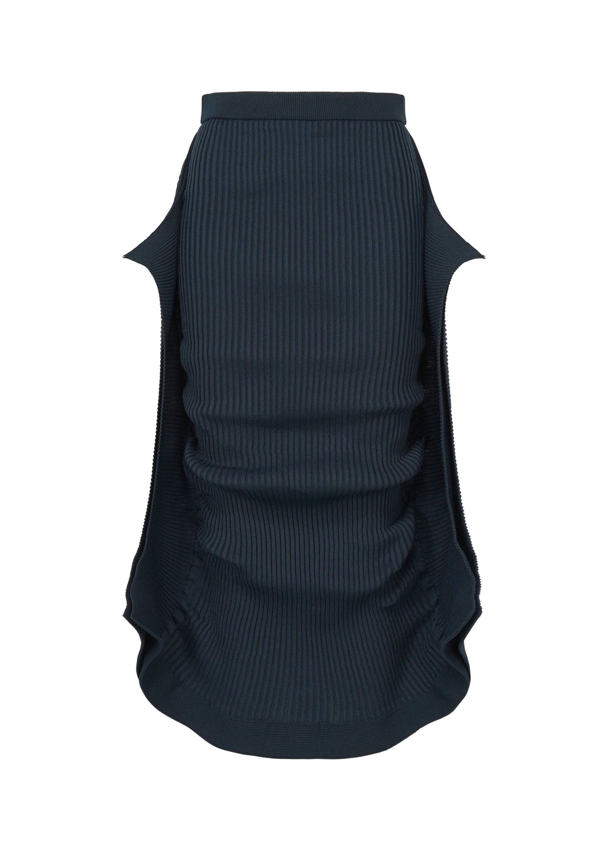 A product shot of the ISSEY MIYAKE PRANCE skirt in navy.