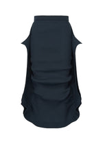 A product shot of the ISSEY MIYAKE PRANCE skirt in navy.