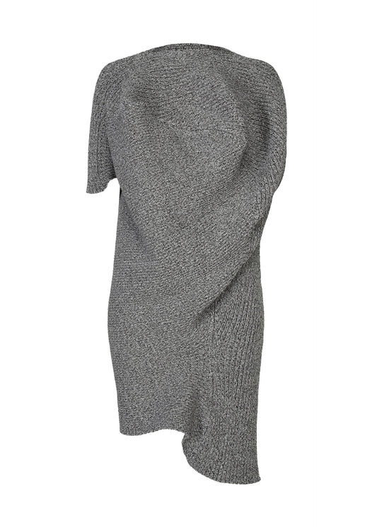 A product shot of the ISSEY MIYAKE FOUND STONE dress in gray.
