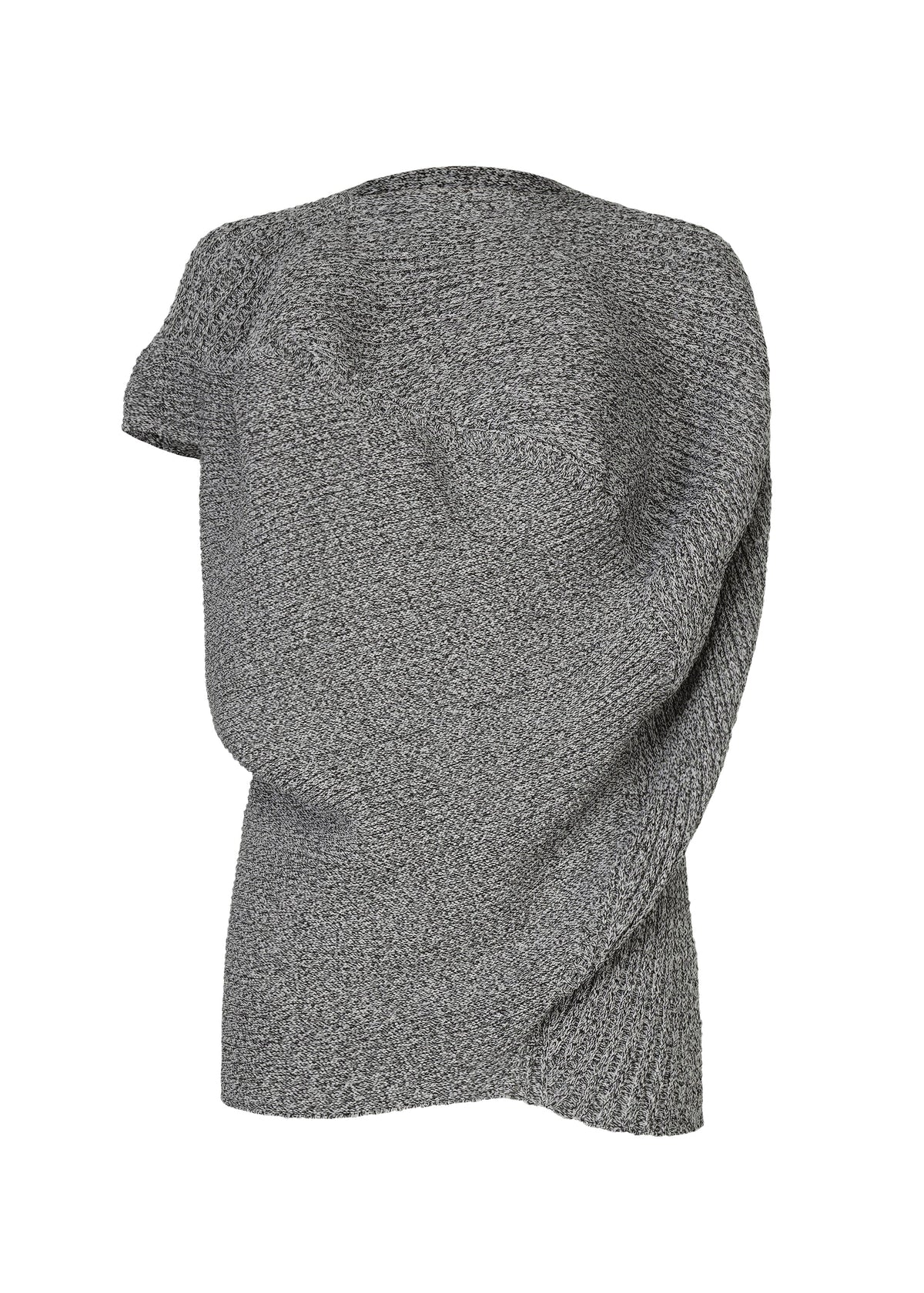 A product shot of the ISSEY MIYAKE FOUND STONE top in gray.
