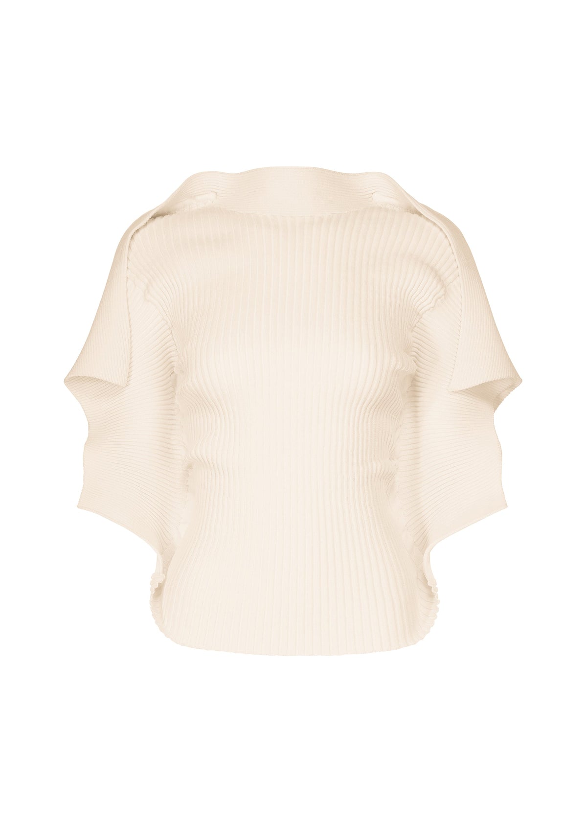 A product shot of the ISSEY MIYAKE PRANCE top in ivory.