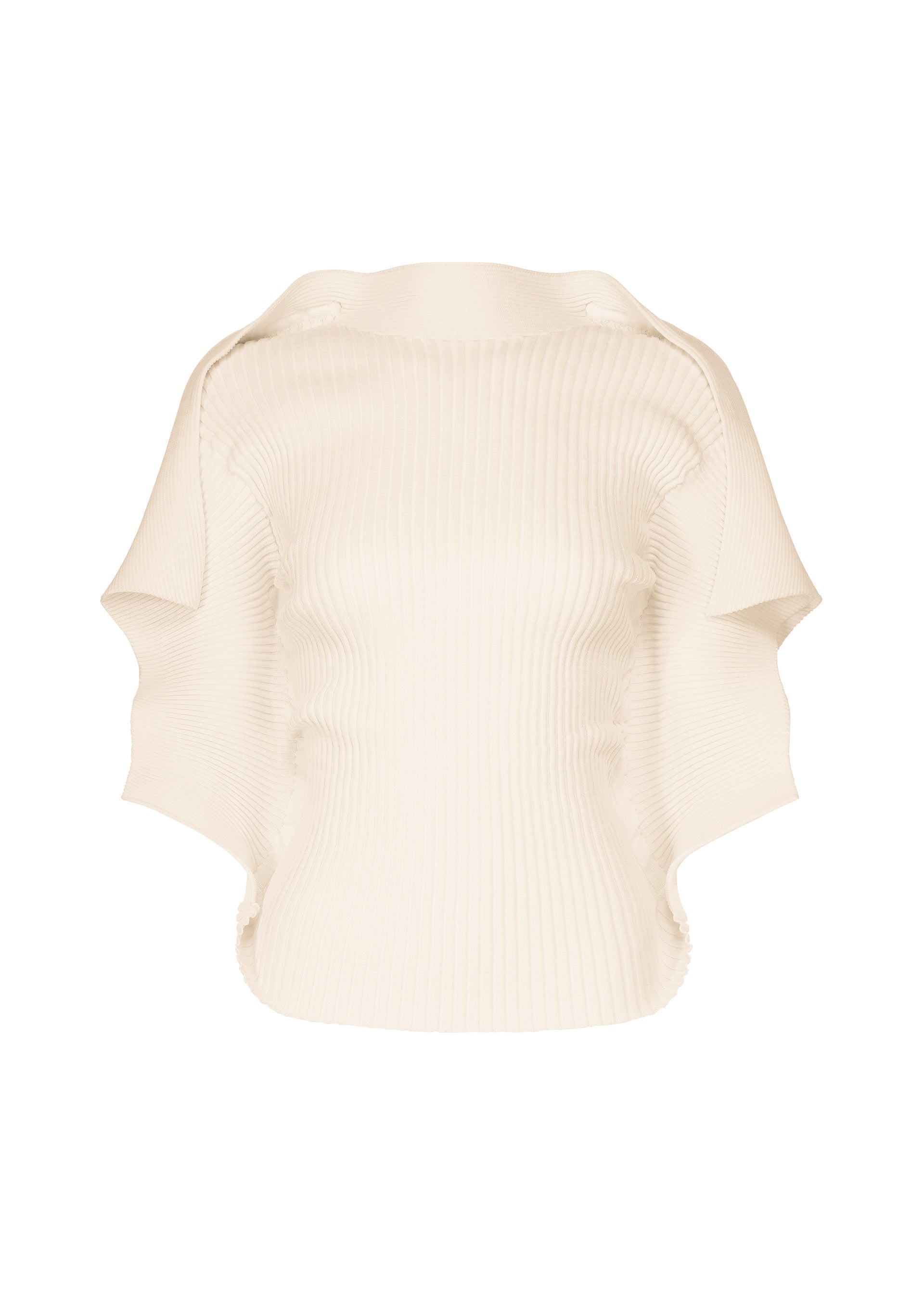 A product shot of the ISSEY MIYAKE PRANCE top in ivory.