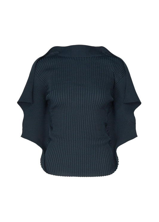 A product shot of the ISSEY MIYAKE PRANCE top in navy.