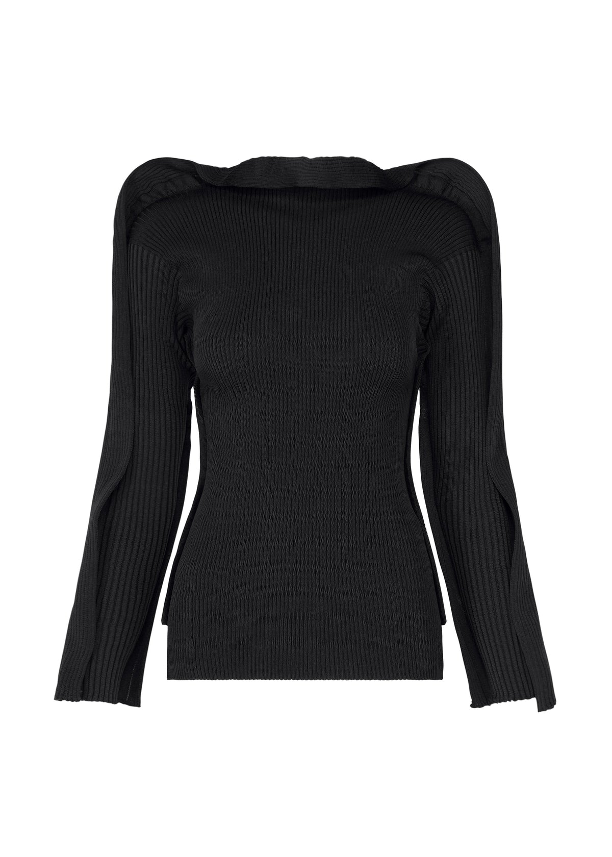 A product shot of the ISSEY MIYAKE PRANCE top in black.