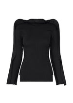 A product shot of the ISSEY MIYAKE PRANCE top in black.