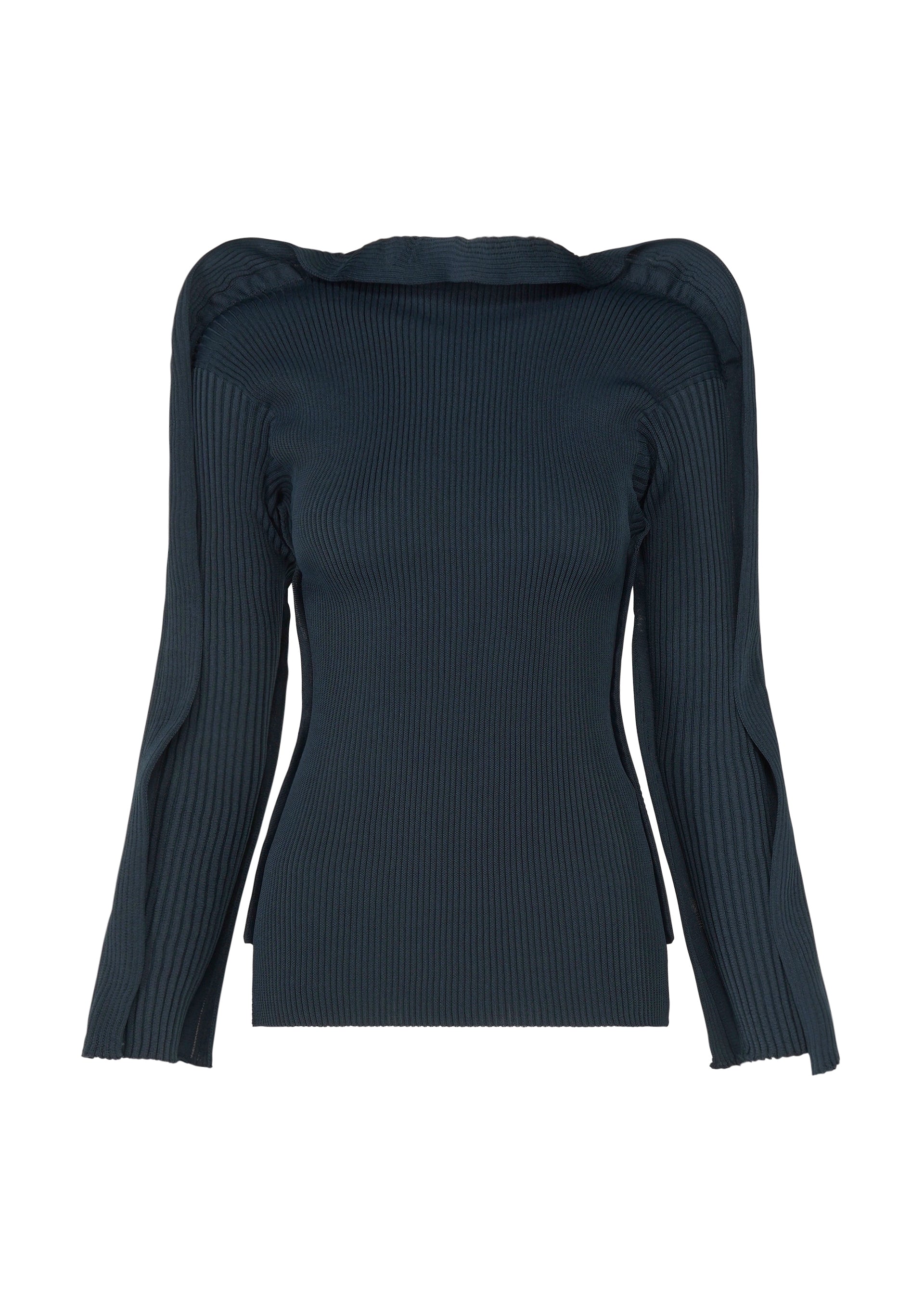 A product shot of the ISSEY MIYAKE PRANCE top in navy.