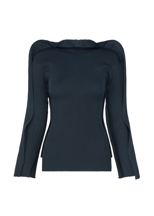 A product shot of the ISSEY MIYAKE PRANCE top in navy.