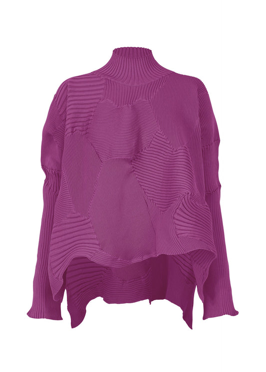 A product shot of the ISSEY MIYAKE KONE KONE top in purple.