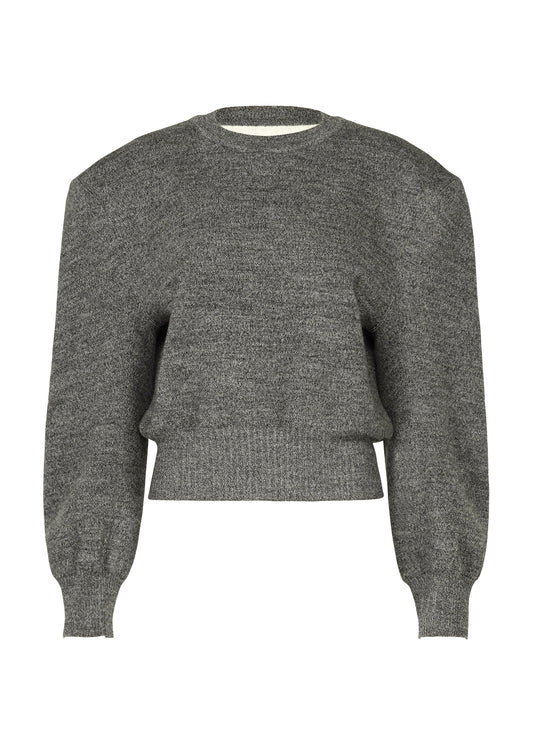 A product shot of the ISSEY MIYAKE HANDSOME KNIT top in gray.