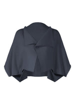 A product shot of the ISSEY MIYAKE CAMPAGNE cardigan in dark navy.