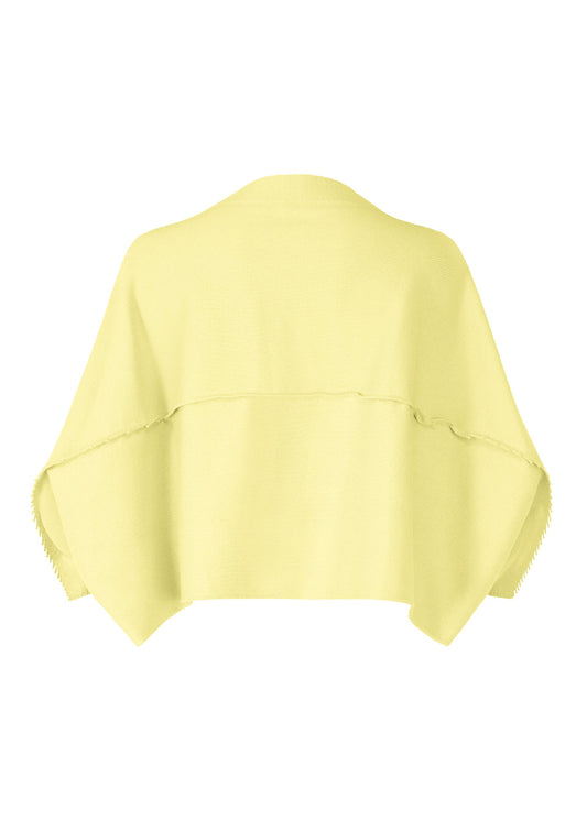A detail shot of the ISSEY MIYAKE CAMPAGNE cardigan.