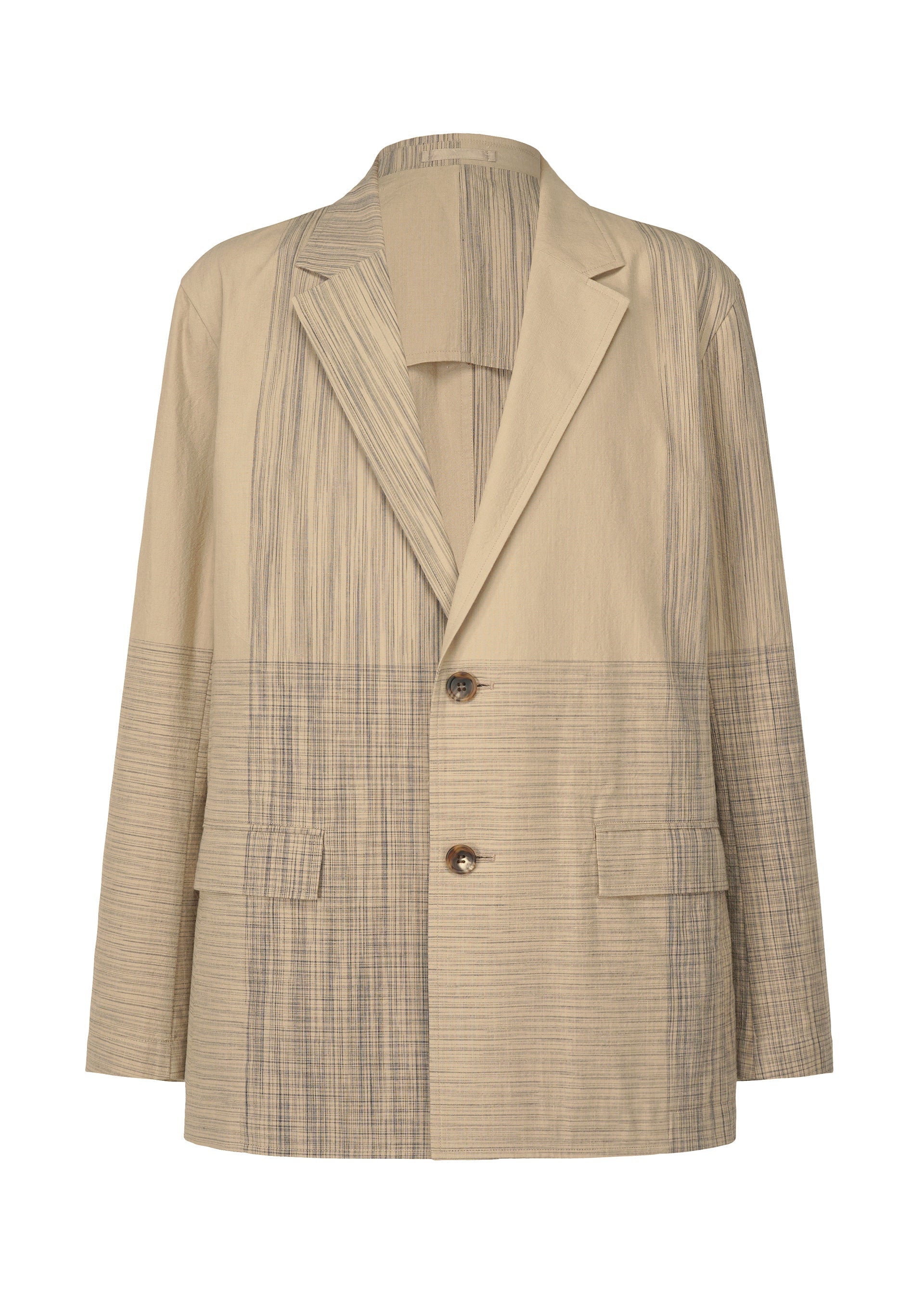 A product shot of the IM MEN KASURI jacket in beige (41).