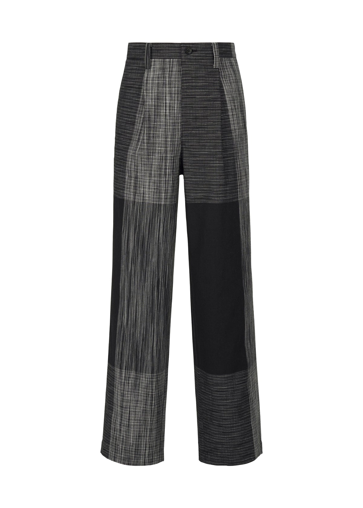 A product shot of the IM MEN KASURI trousers in black (15).