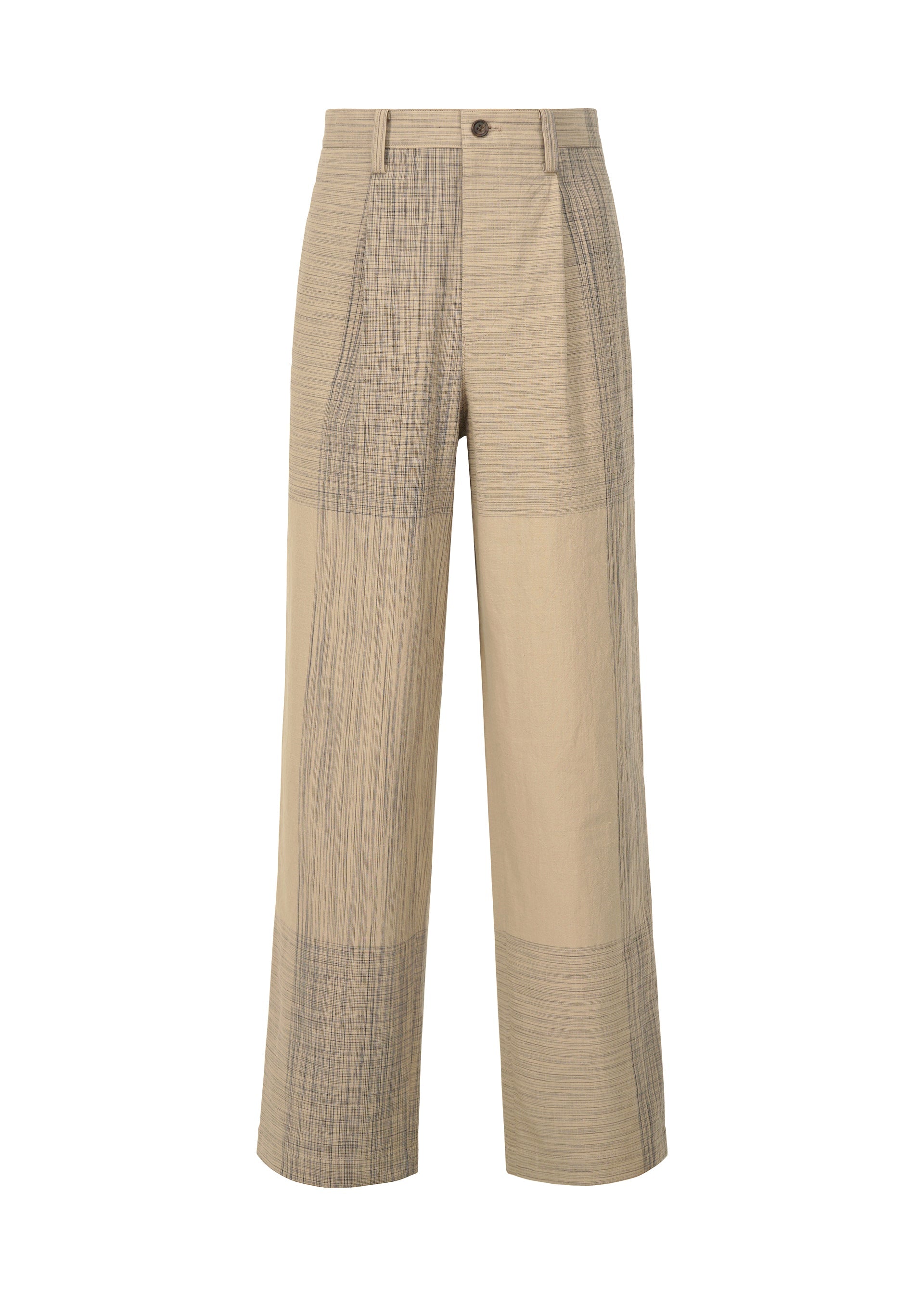 A product shot of the IM MEN KASURI trousers in beige (41).