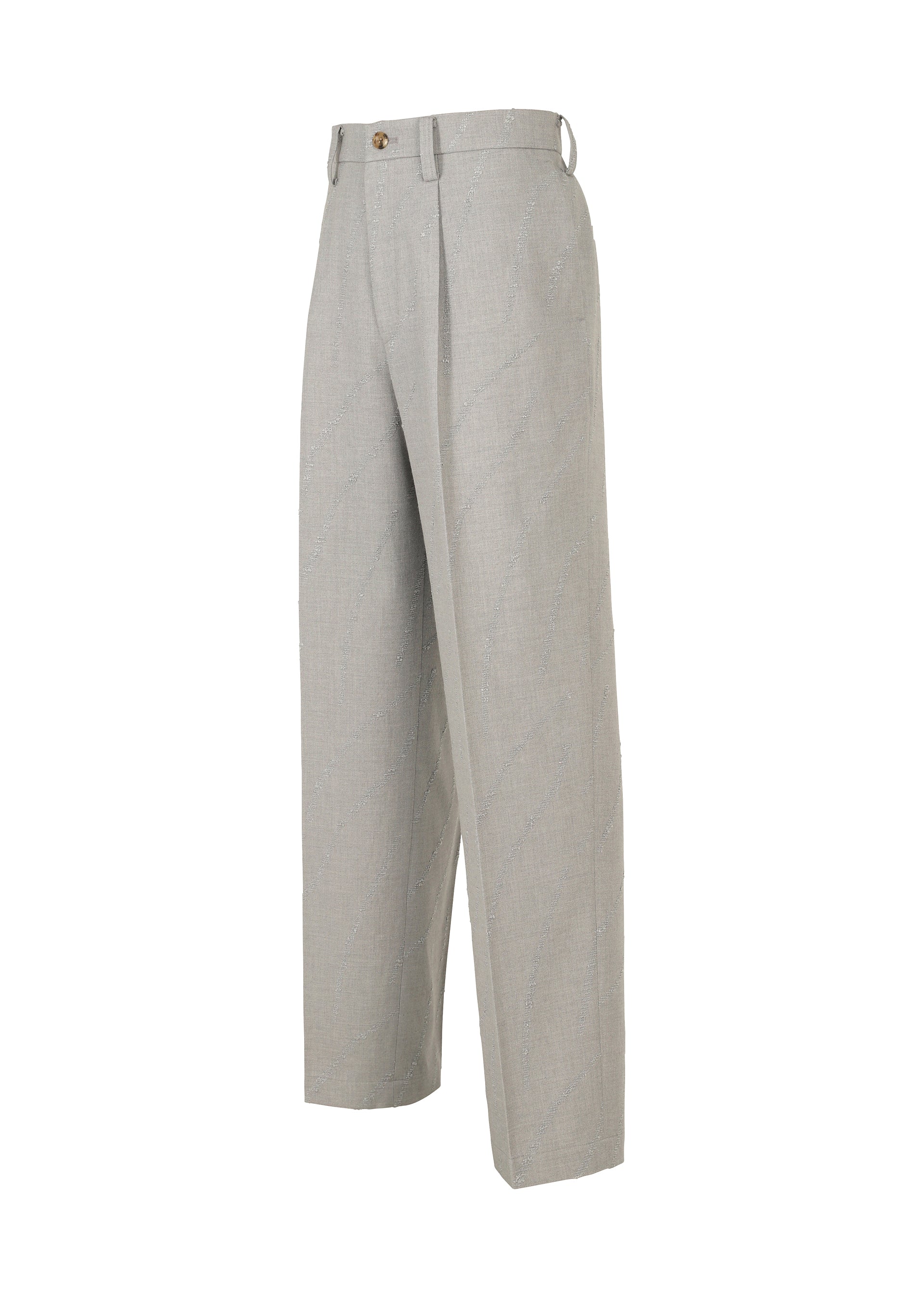 A detail shot of the IM MEN FLY WOOL trousers.