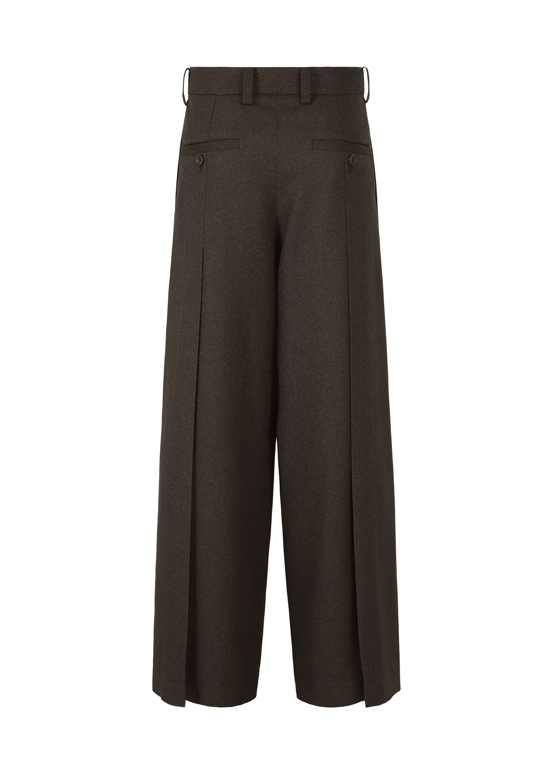 WOOL LIKE TWEED Trousers Dark Brown – ISSEY MIYAKE EU