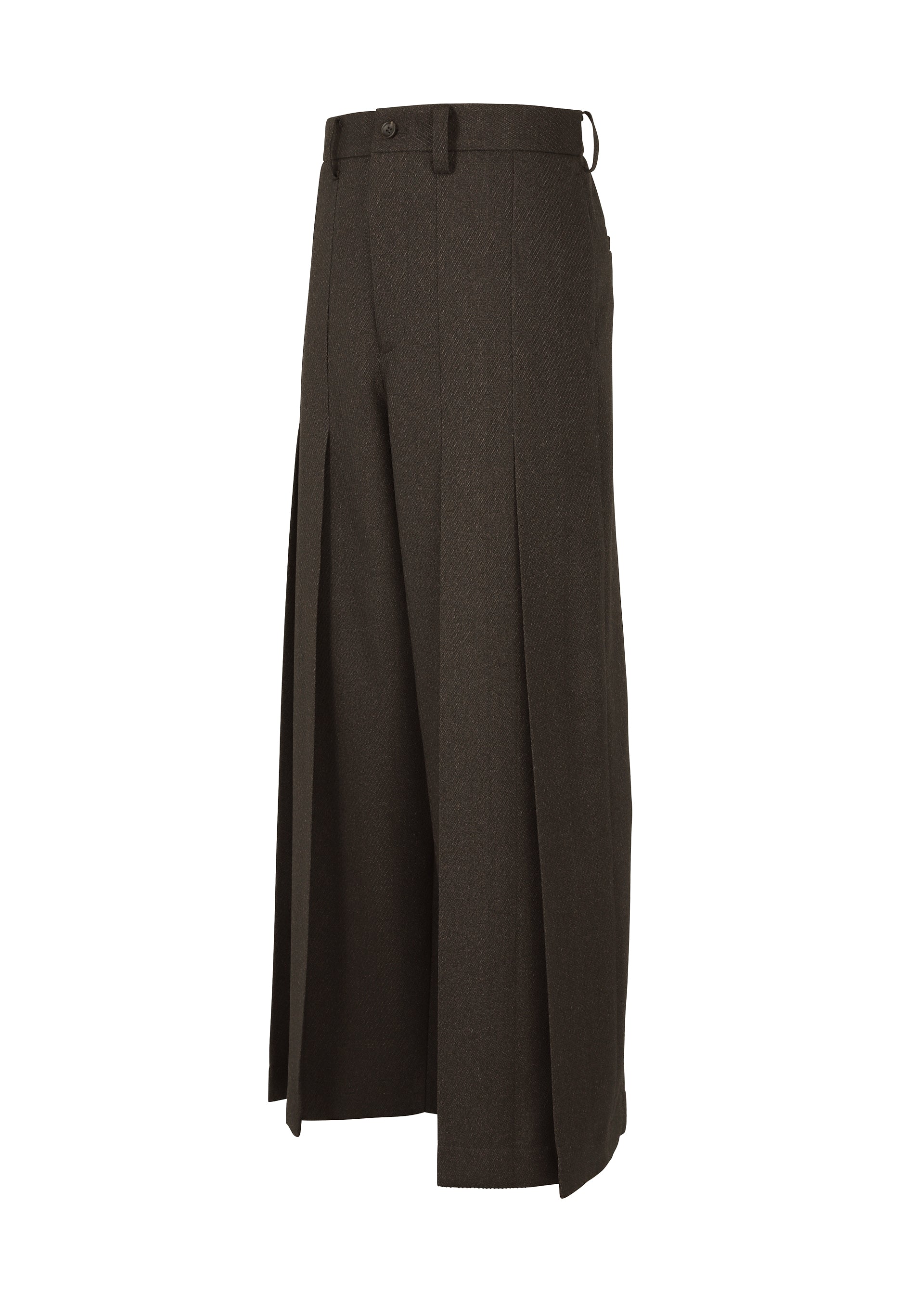 WOOL LIKE TWEED Trousers Dark Brown – ISSEY MIYAKE EU