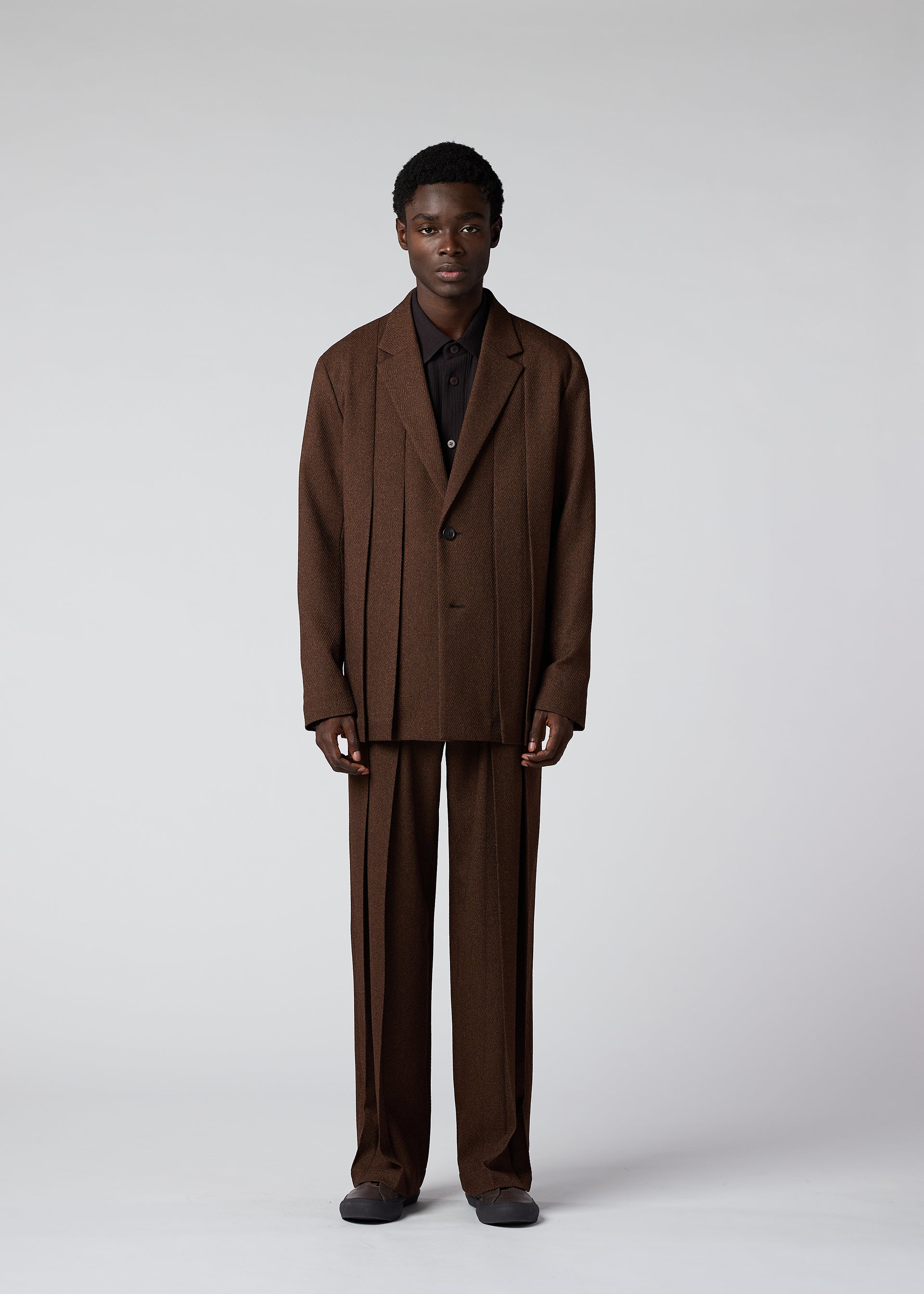 WOOL LIKE TWEED Jacket Dark Brown – ISSEY MIYAKE EU