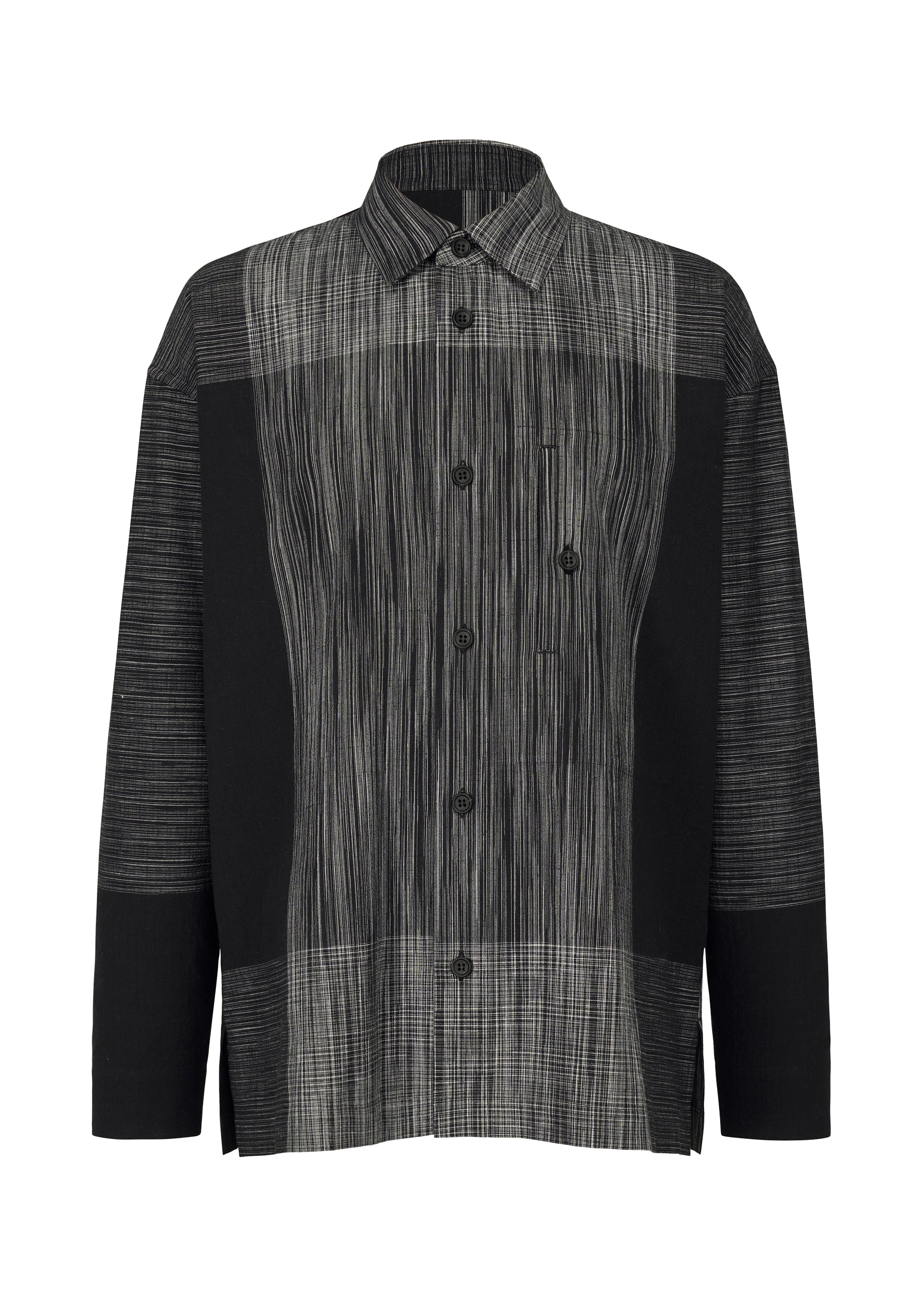 A product shot of the IM MEN KASURI shirt in black (15).